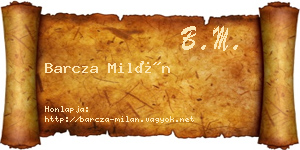 Barcza Milán névjegykártya