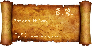 Barcza Milán névjegykártya