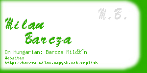 milan barcza business card